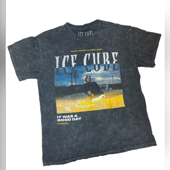 Ice Cube Men’s Tshirt Size Medium Acid Wash It Was A Good Day Short Sleeve - Picture 1 of 3